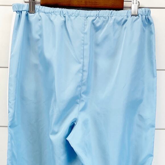 ASOS Womens 6 Track Pants Jogger Light Baby Blue White Stripe Ankle Zip Active - Picture 6 of 9